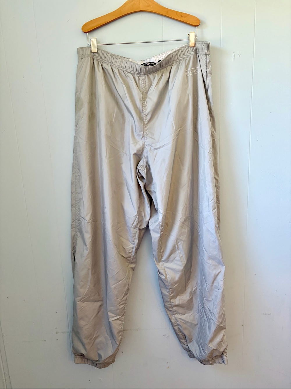 Vintage Gray Polo Sport Ralph Lauren lined Nylon Track Pants Size L
